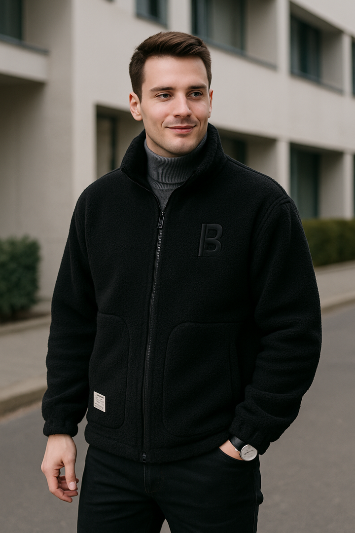 Teplý jesenný kabát z jahňacej vlny