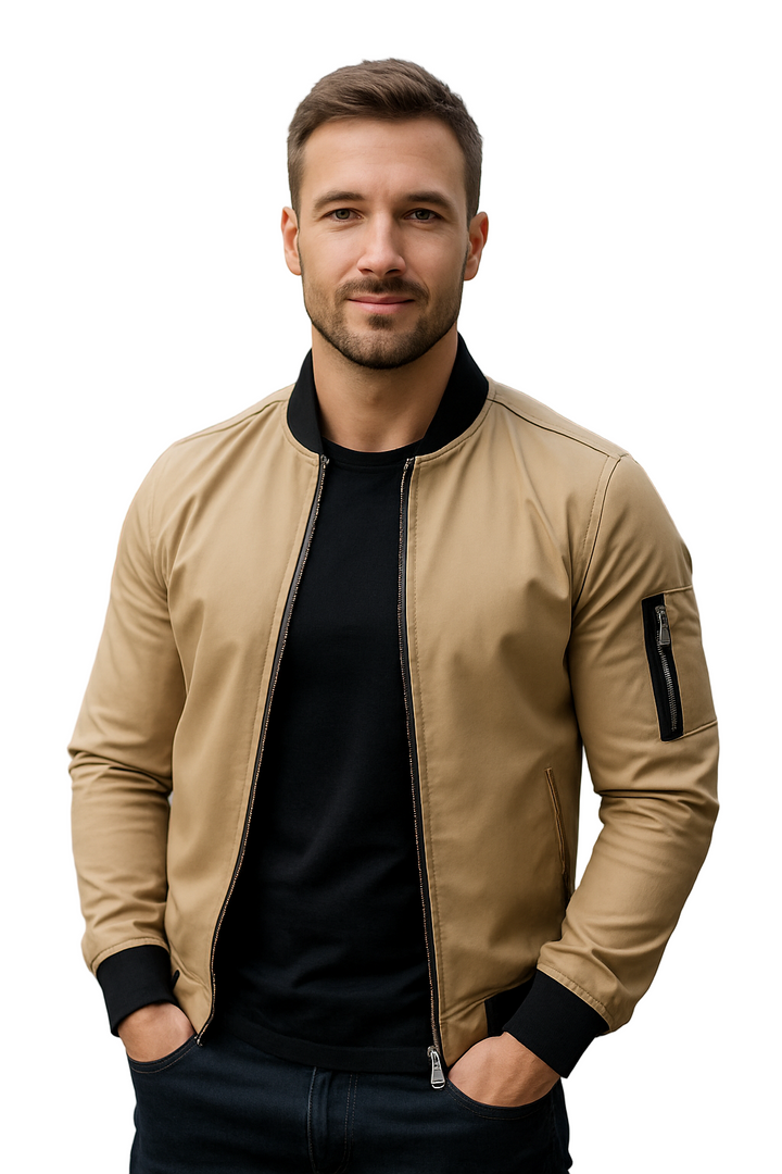 Ľahká zimná bunda so zipsom a vreckami