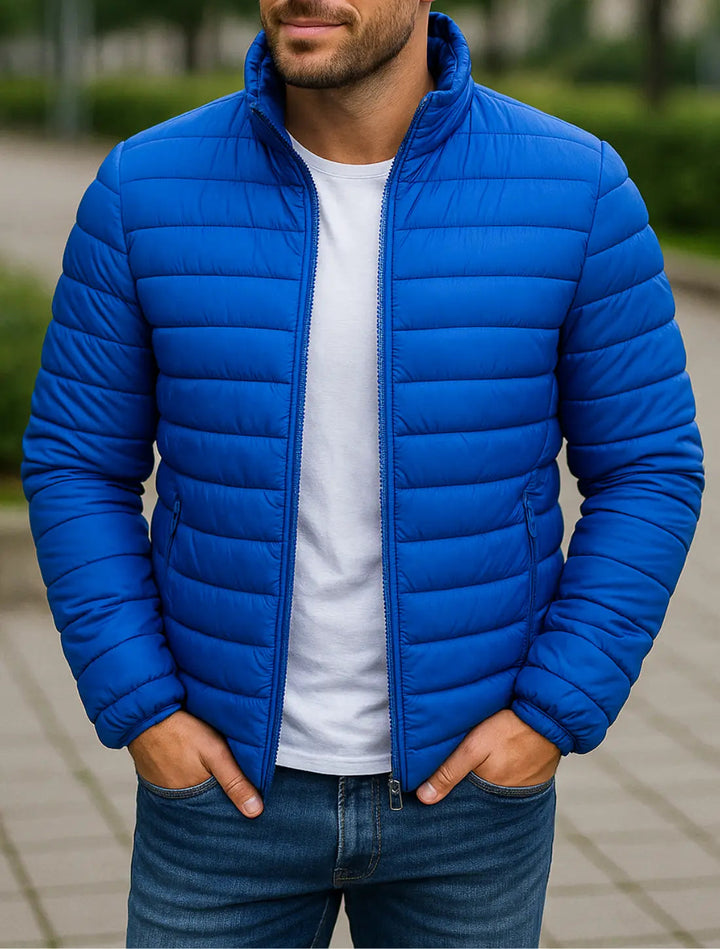 Teplá prešívaná bunda s golierom