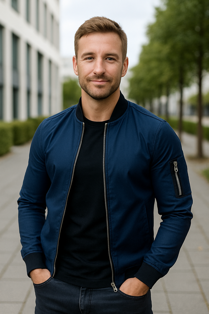 Ľahká zimná bunda so zipsom a vreckami