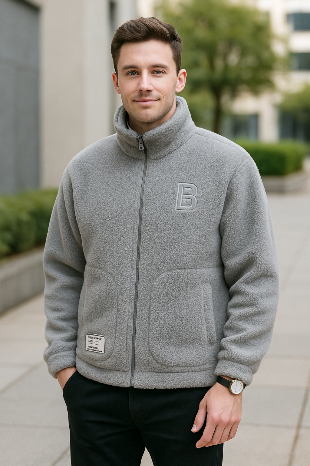 Teplý jesenný kabát z jahňacej vlny