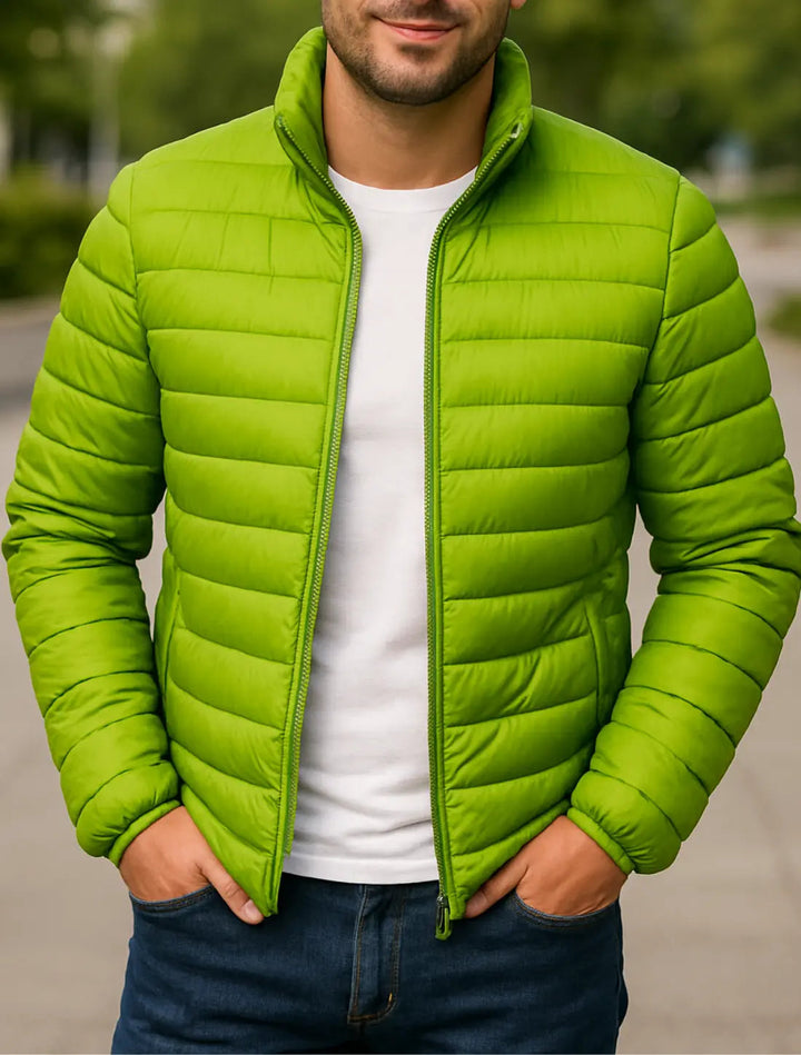 Teplá prešívaná bunda s golierom