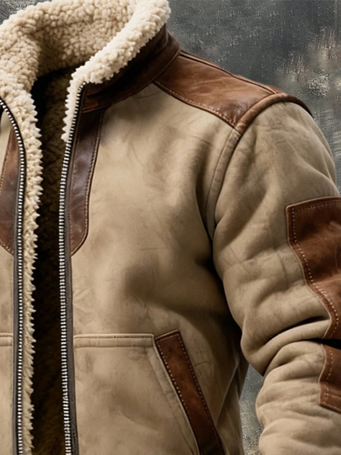 Justin - Pánska retro viacpoškodová fleecová vonkajšia bunda