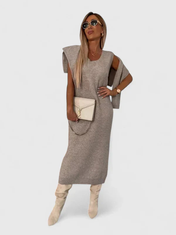 Chrystahl | Elegantný set šiat a svetra s vysokým golierom