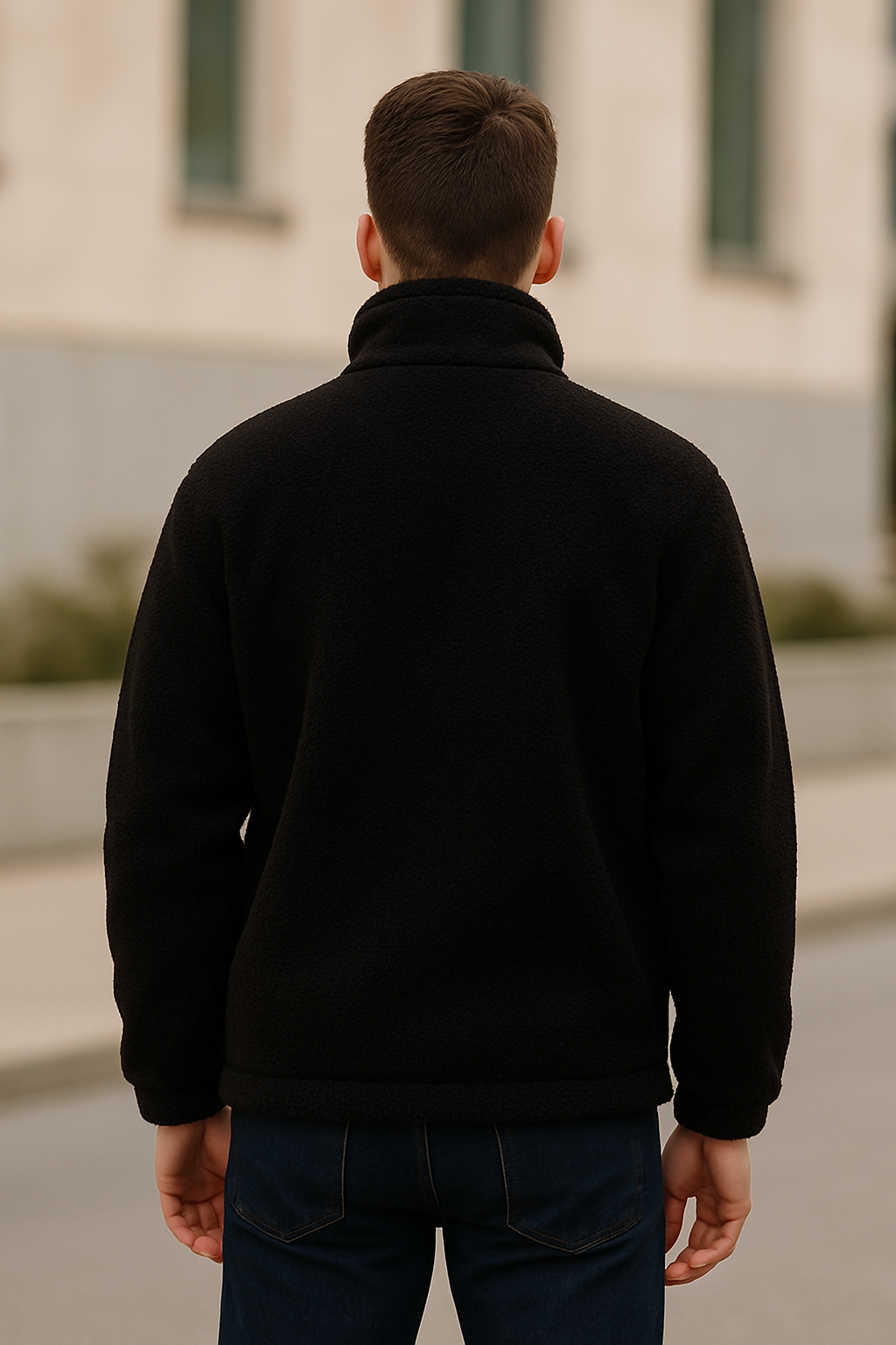 Teplý jesenný kabát z jahňacej vlny