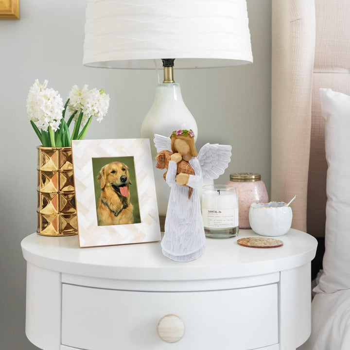 Súprava na pamiatku domáceho maznáčika s figurínou anjela priateľstva a náramkom čakra Dúhového mosta