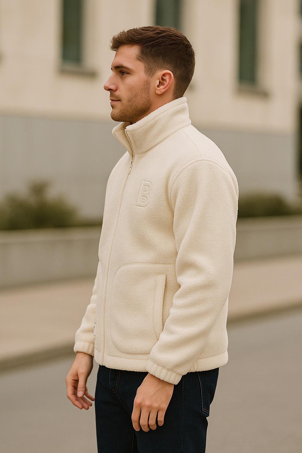 Teplý jesenný kabát z jahňacej vlny