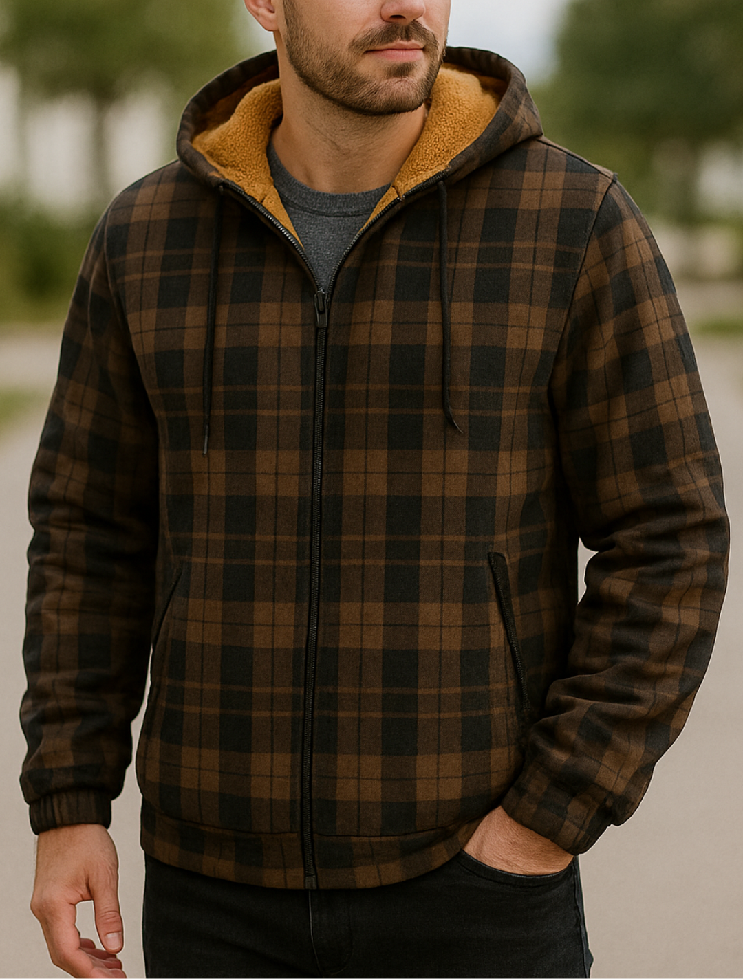 Teplá mikina s kapucňou na vonkajšie aktivity