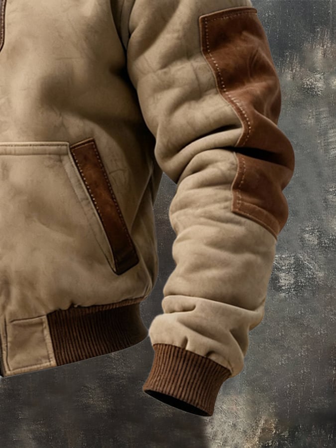 Justin - Pánska retro viacpoškodová fleecová vonkajšia bunda