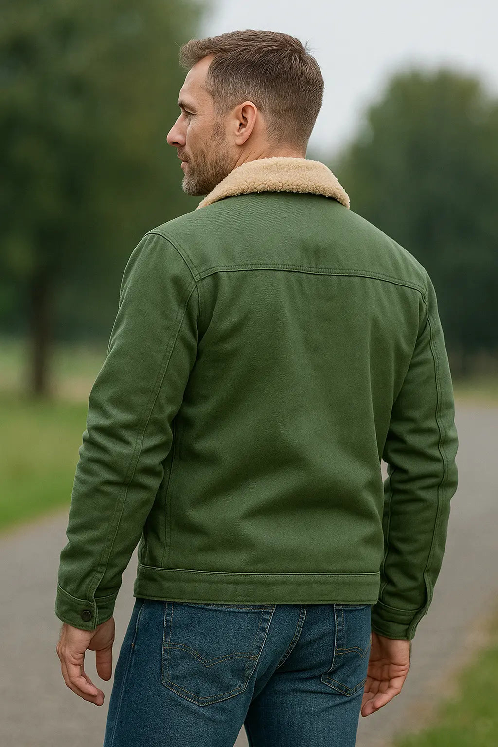 Pánsky zimný kabát s zamatovou podšívkou