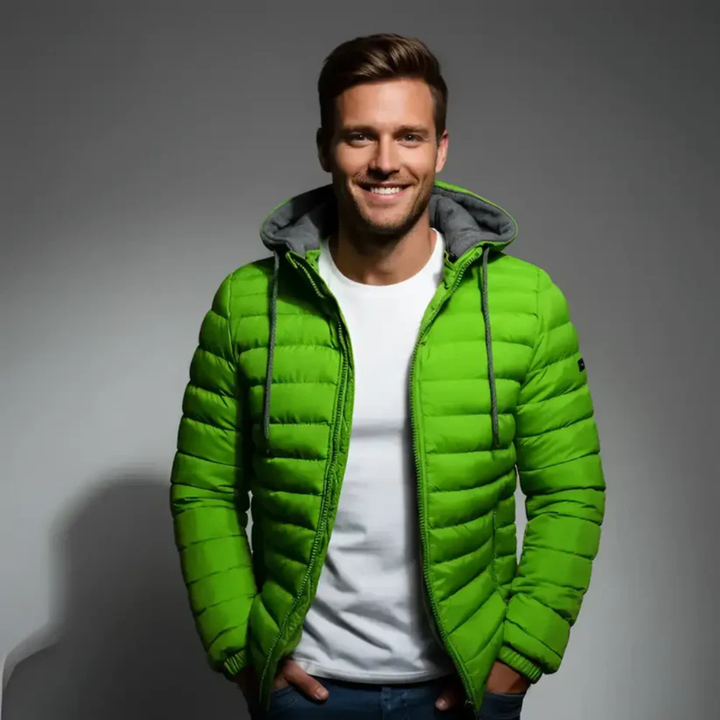 Ľahká prešívaná bunda s kapucňou