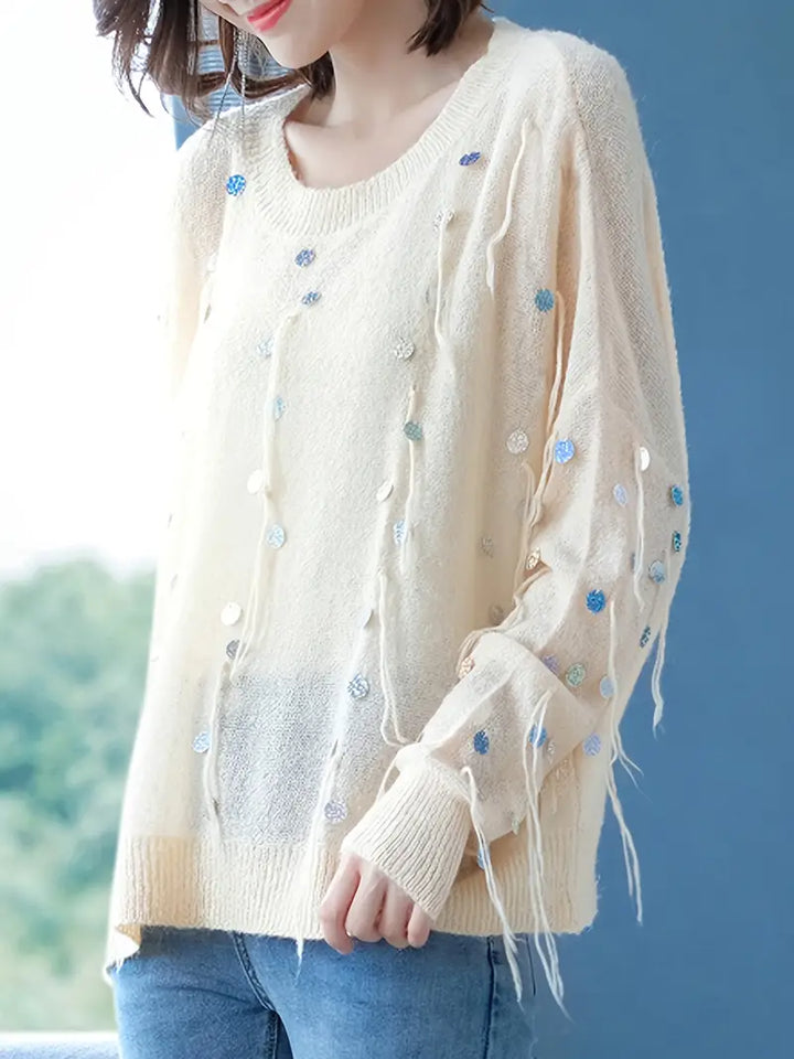 BEATRICE | Šialený Sveter s Metalickými Akcentmi