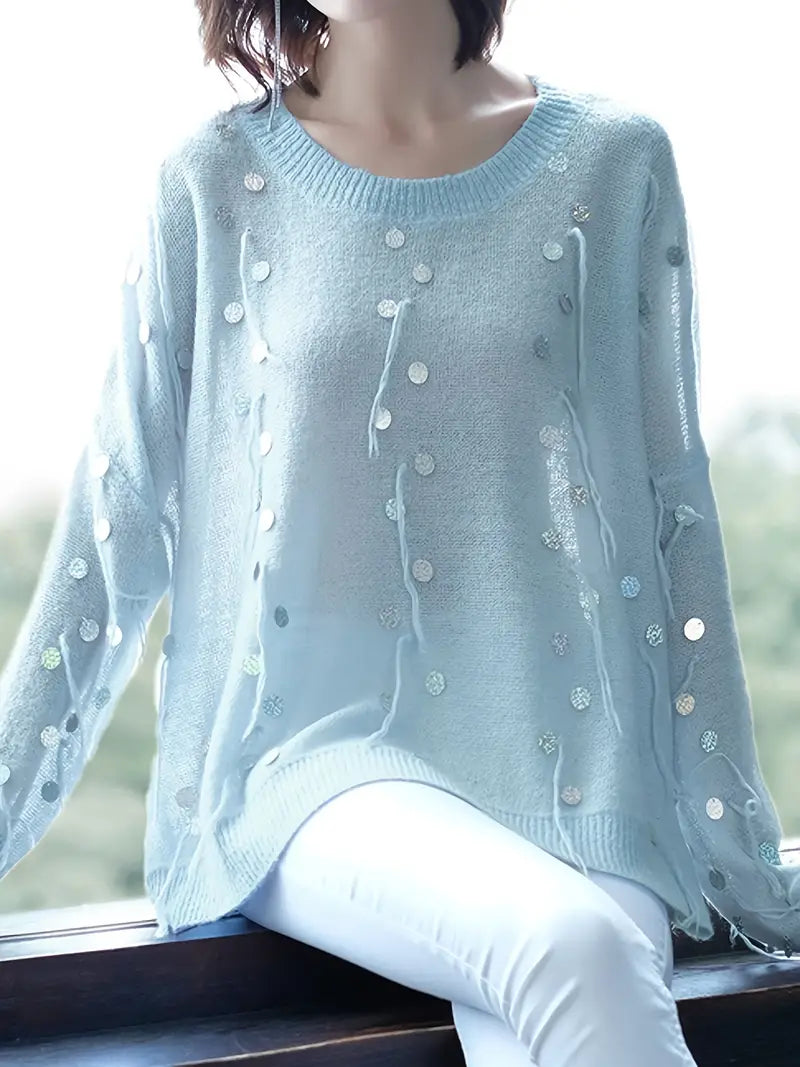 BEATRICE | Šialený Sveter s Metalickými Akcentmi