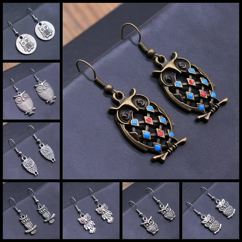 Retro Bohemian Sovičie Visacie Náušnice