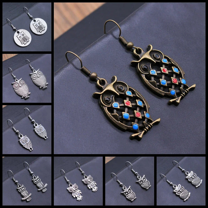 Retro Bohemian Sovičie Visacie Náušnice