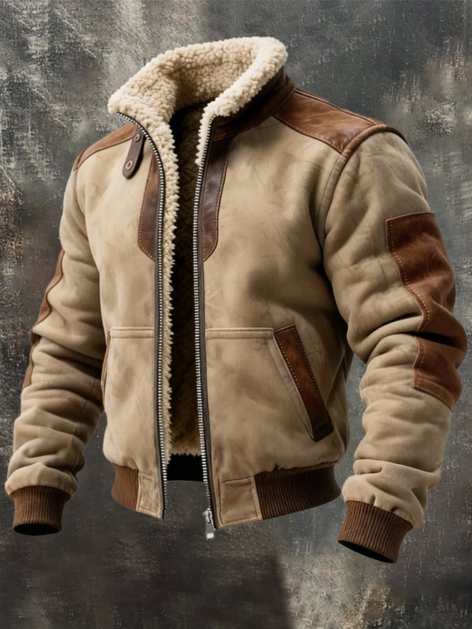 Justin - Pánska retro viacpoškodová fleecová vonkajšia bunda