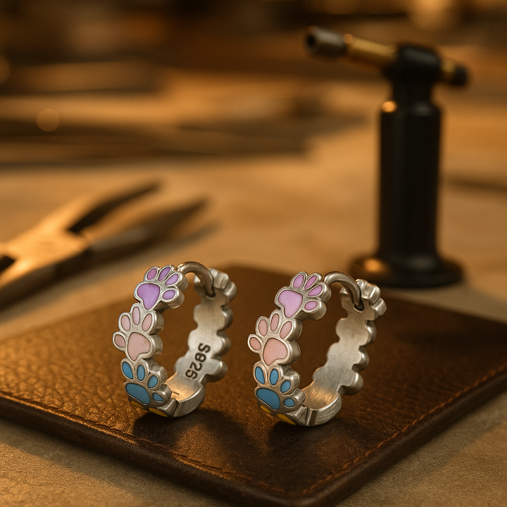 Živé labky z sterlingového striebra