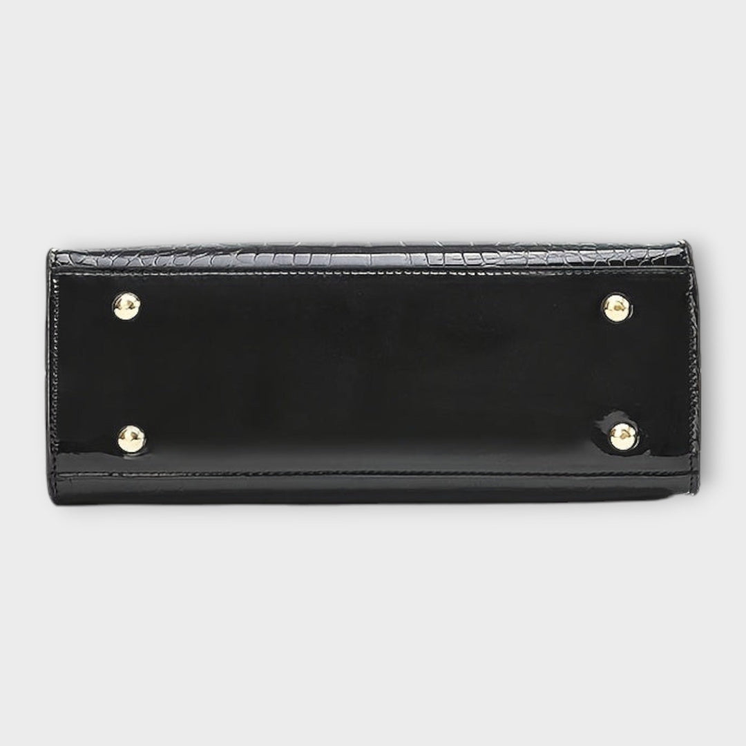 Monika  ｜Lesklá kabelka s krokodílim vzorom