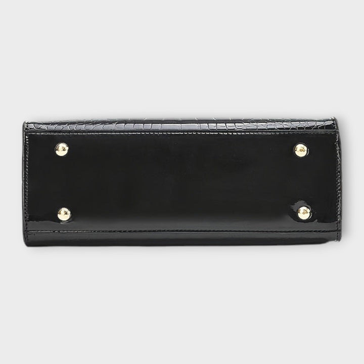 Monika  ｜Lesklá kabelka s krokodílim vzorom