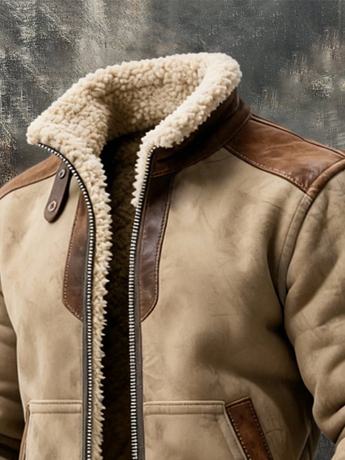 Justin - Pánska retro viacpoškodová fleecová vonkajšia bunda